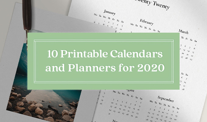 10 Gorgeous Ready To Print Calendar Templates For 2020 Creative Market Blog