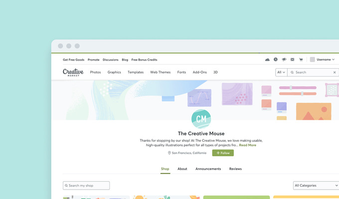 Designing a New Profile for Creative Market Shops